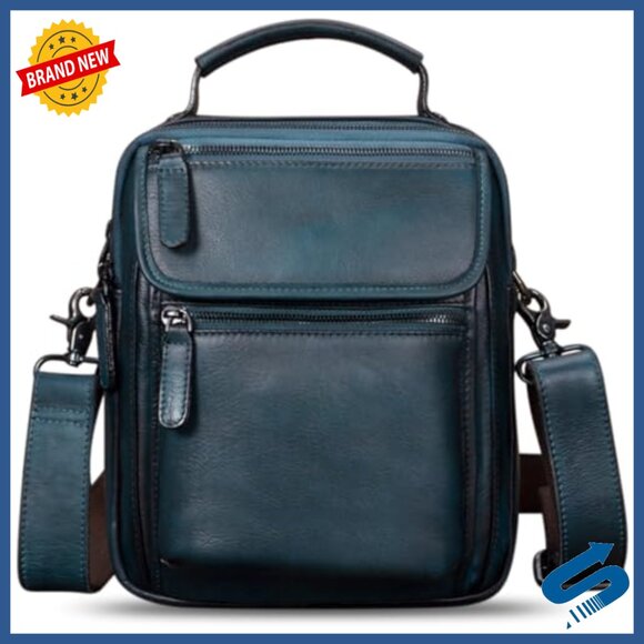 Genuine Leather Messenger Bag for Men Crossbody Satchel Work Business - Picture 2 of 7